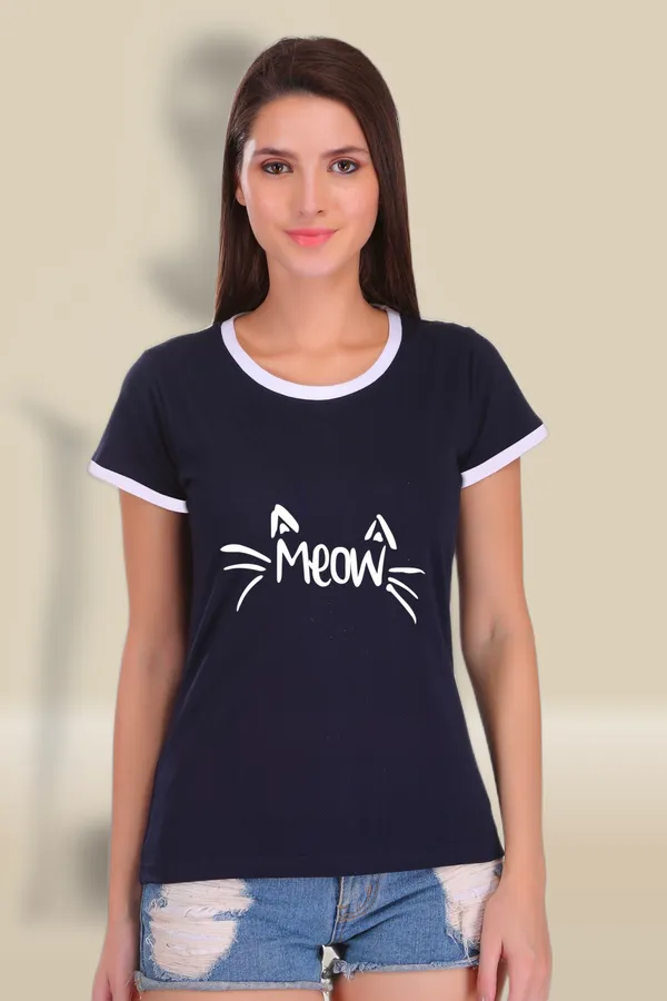 Navy_Blue_Cotton_Meow_Printed_Ringer_T-Shirt_For_Women