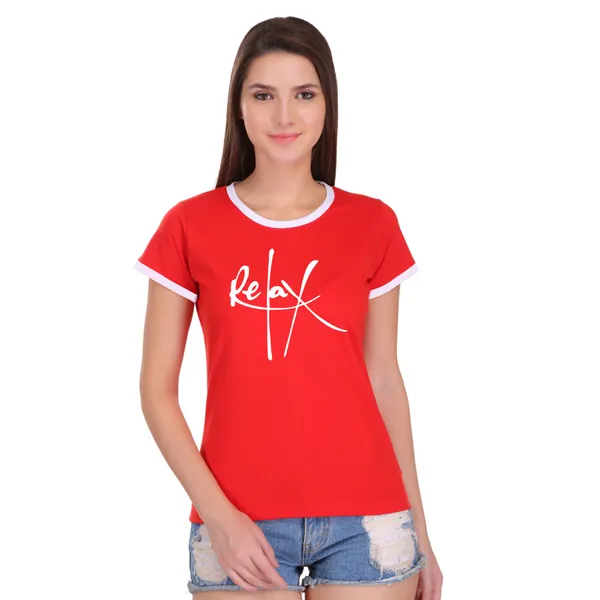 Red_Cotton_Relax_Printed_Ringer_T-Shirt_For_Women