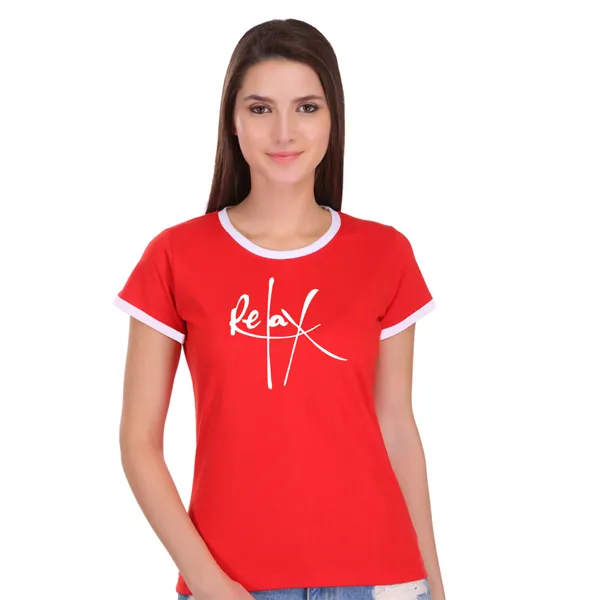Red_Cotton_Relax_Printed_Ringer_T-Shirt_For_Women