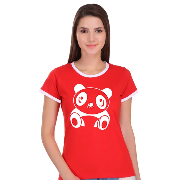 Red_Cotton_Cute_Panda_Printed_Ringer_T-Shirt_For_Women