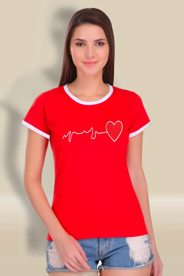 Red_Cotton_Heart_Beat_Printed_Ringer_T-Shirt_For_Women