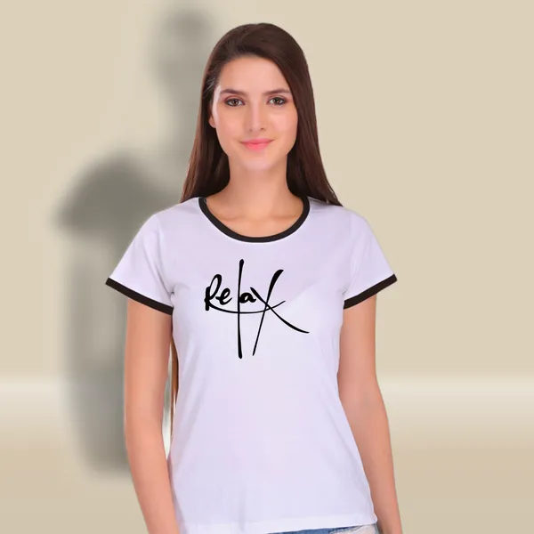 White_Cotton_Relax_Printed_Ringer_T-Shirt_For_Women