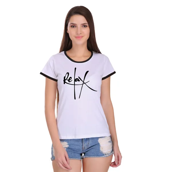 White_Cotton_Relax_Printed_Ringer_T-Shirt_For_Women