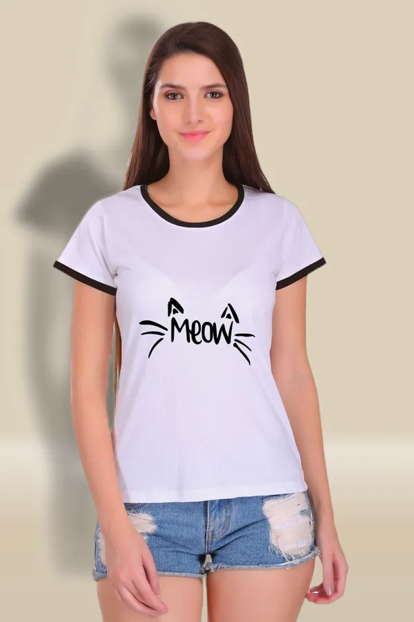 White_Cotton_Meow_Printed_Ringer_T-Shirt_For_Women