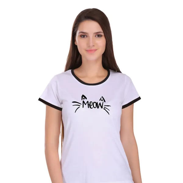 White_Cotton_Meow_Printed_Ringer_T-Shirt_For_Women