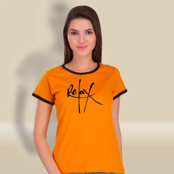 Yellow_Cotton_Relax_Printed_Ringer_T-Shirt_For_Women