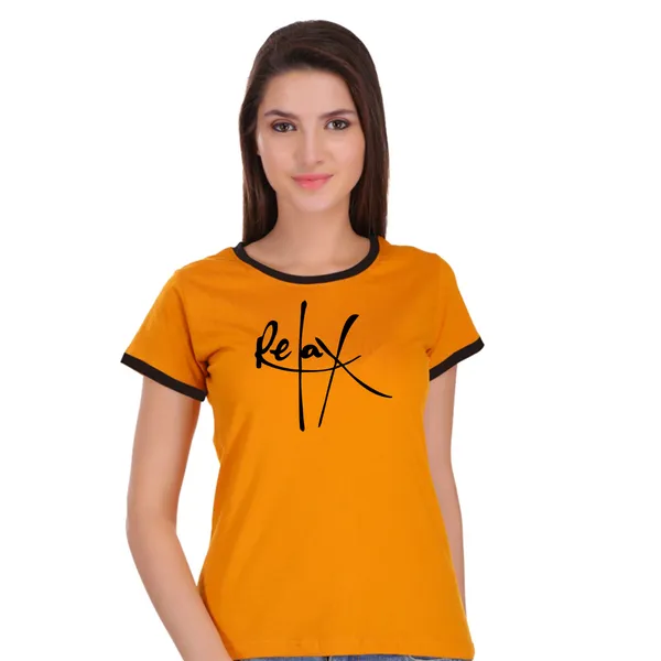 Yellow_Cotton_Relax_Printed_Ringer_T-Shirt_For_Women