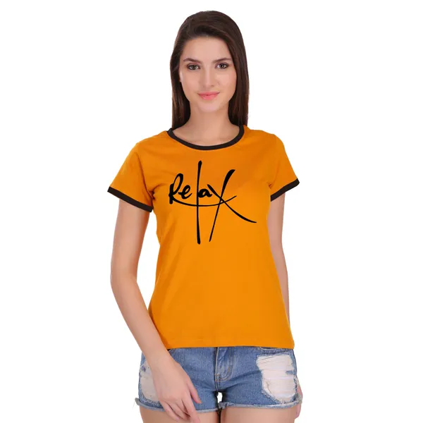 Yellow_Cotton_Relax_Printed_Ringer_T-Shirt_For_Women