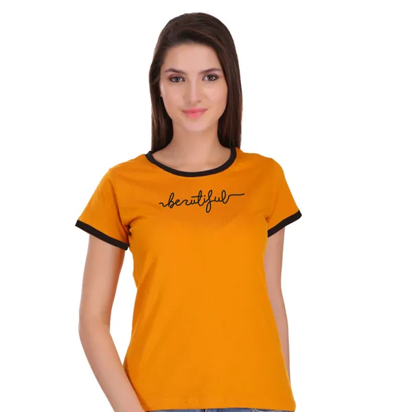 Yellow_Cotton_Beautiful_Printed_Ringer_T-Shirt_For_Women