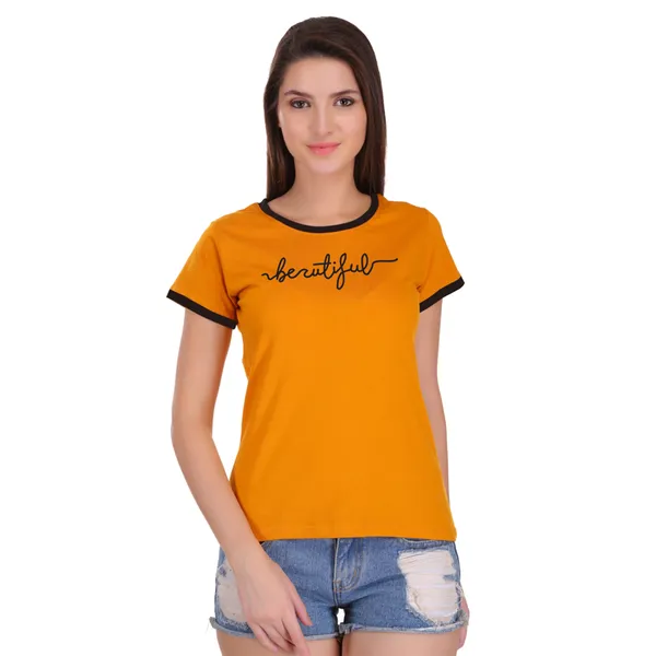 Yellow_Cotton_Beautiful_Printed_Ringer_T-Shirt_For_Women