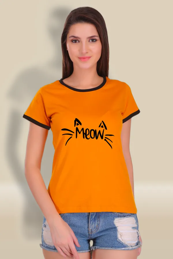 Yellow_Cotton_Meow_Printed_Ringer_T-Shirt_For_Women