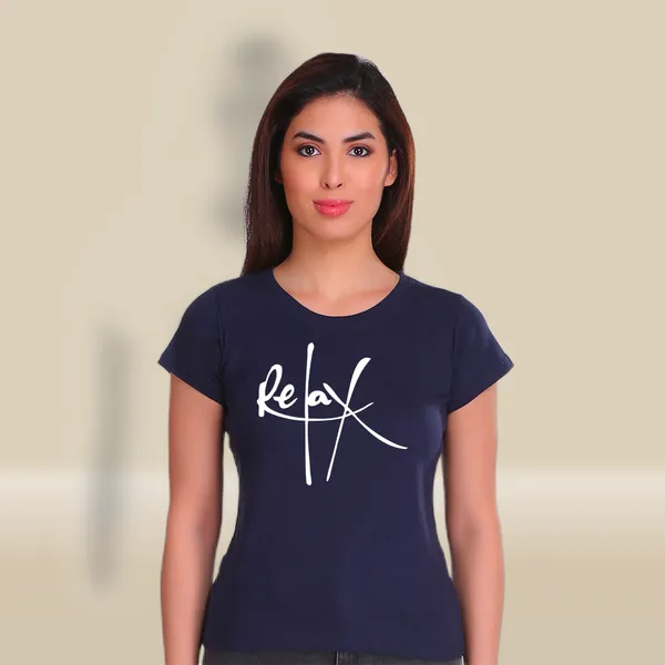 Navy_Blue_Cotton_Relax_Graphic_Printed_T-Shirt_For_Women