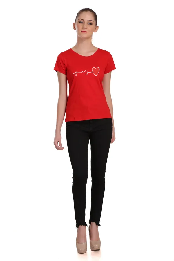Red_Cotton_Heart_Beat_Graphic_Printed_T-Shirt_For_Women