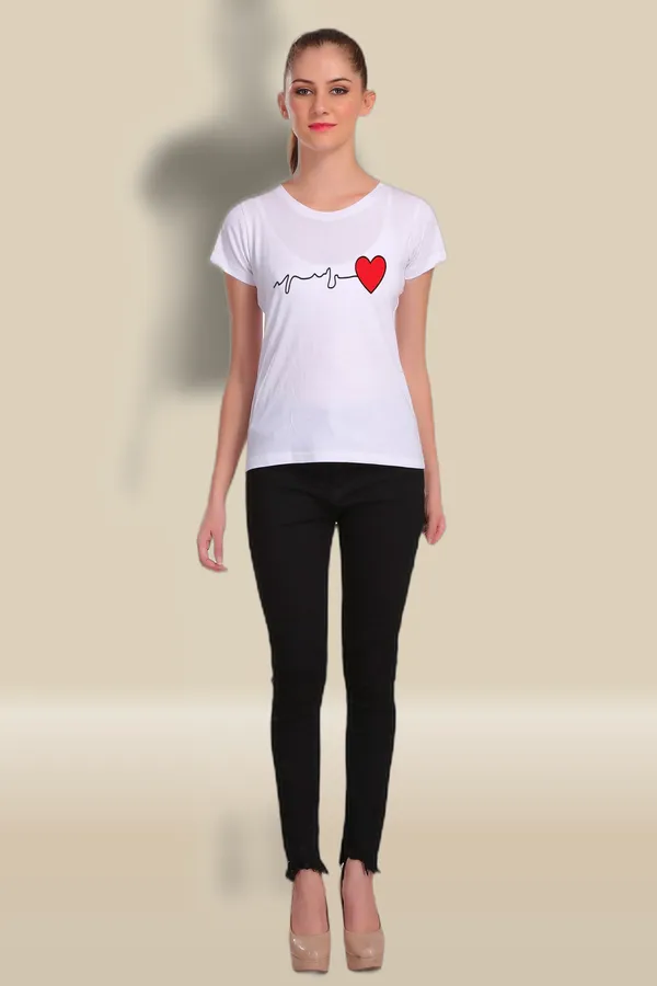 White_Cotton_Heart_Beat_Graphic_Printed_T-Shirt_For_Women
