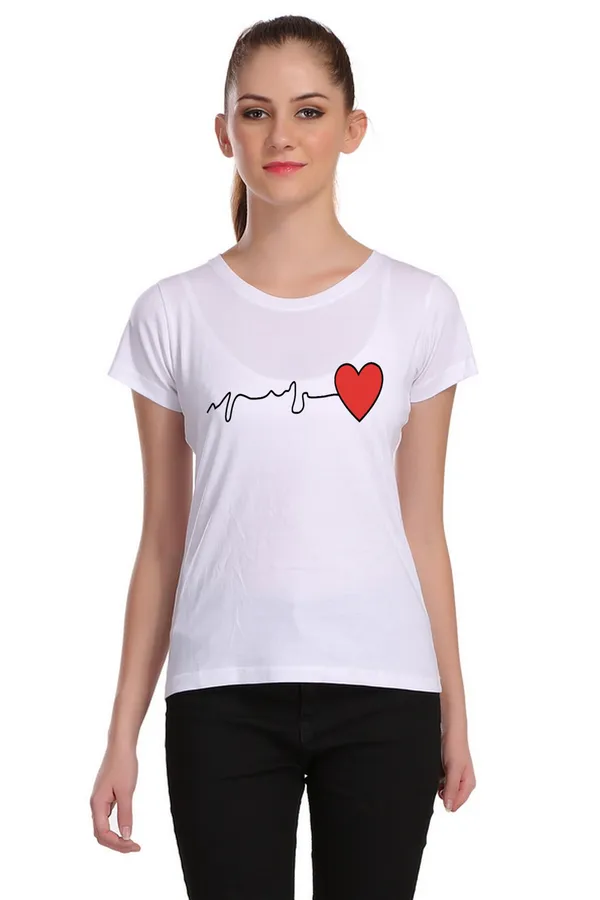 White_Cotton_Heart_Beat_Graphic_Printed_T-Shirt_For_Women