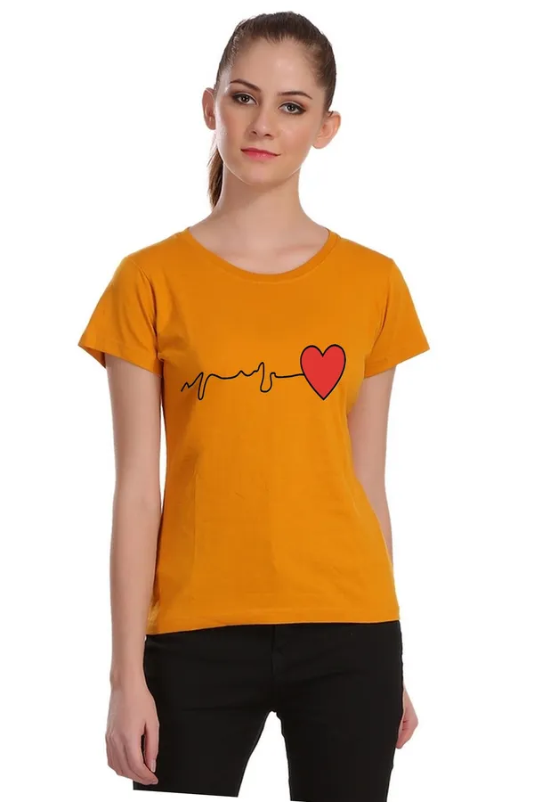 Yellow_Cotton_Heart_Beat_Graphic_Printed_T-Shirt_For_Women