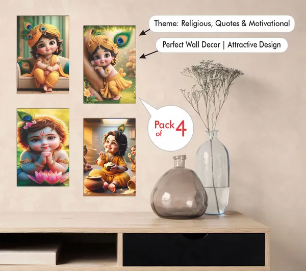 Multicolor_Little_Bal_Gopal_Religious_Krishna_Poster_For_Pregnant_Women_(12_X_18_Inc)_(Pack_Of_4)