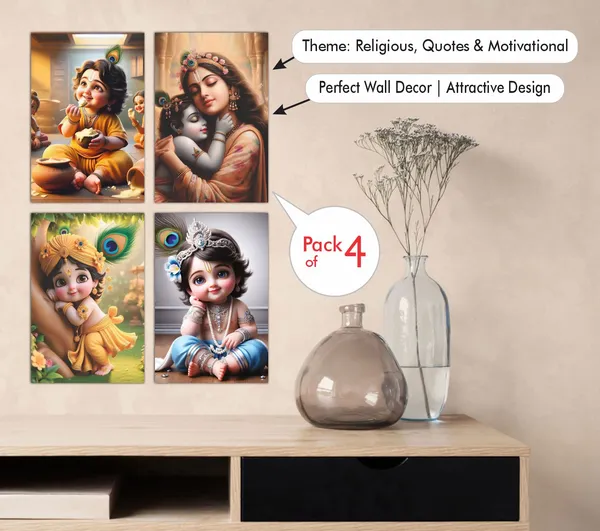 Multicolor_Little_Bal_Gopal_Religious_Krishna_Poster_For_Pregnant_Women_(12_X_18_Inc)_(Pack_Of_4)