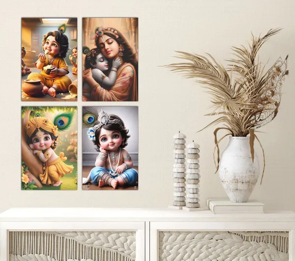Multicolor_Little_Bal_Gopal_Religious_Krishna_Poster_For_Pregnant_Women_(12_X_18_Inc)_(Pack_Of_4)