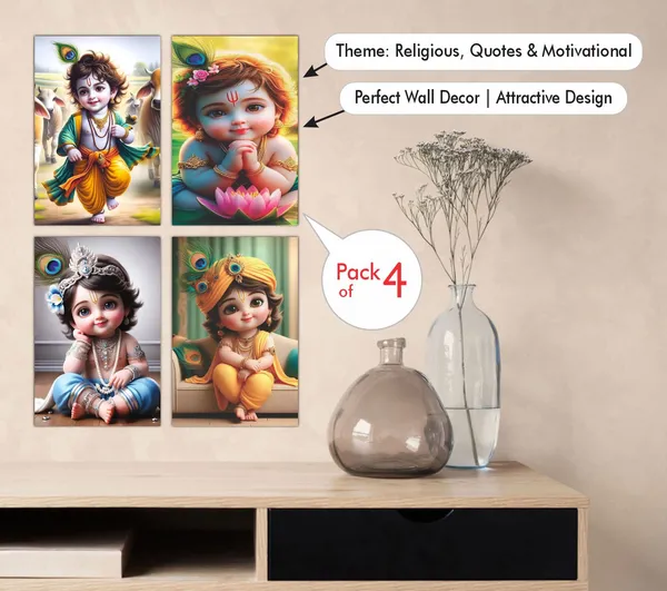 Multicolor_Little_Bal_Gopal_Religious_Krishna_Poster_For_Pregnant_Women_(12_X_18_Inc)_(Pack_Of_4)