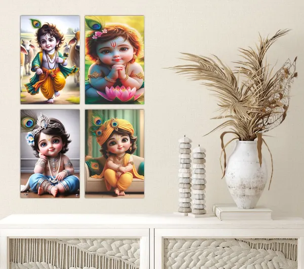 Multicolor_Little_Bal_Gopal_Religious_Krishna_Poster_For_Pregnant_Women_(12_X_18_Inc)_(Pack_Of_4)