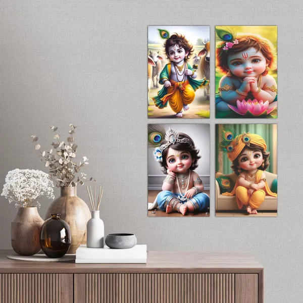 Multicolor_Little_Bal_Gopal_Religious_Krishna_Poster_For_Pregnant_Women_(12_X_18_Inc)_(Pack_Of_4)