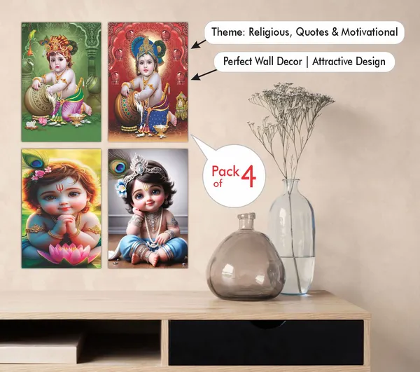 Multicolor_Little_Bal_Gopal_Religious_Krishna_Poster_For_Pregnant_Women_(12_X_18_Inc)_(Pack_Of_4)