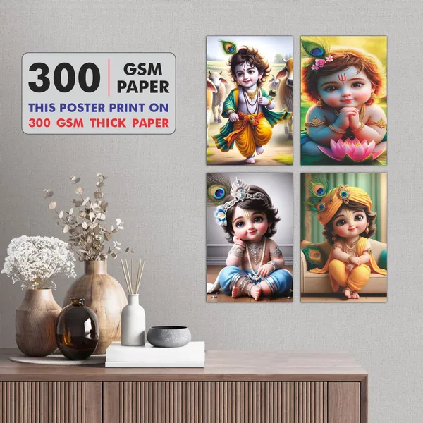 Multicolor_Little_Bal_Gopal_Religious_Krishna_Poster_For_Pregnant_Women_(12_X_18_Inc)_(Pack_Of_4)