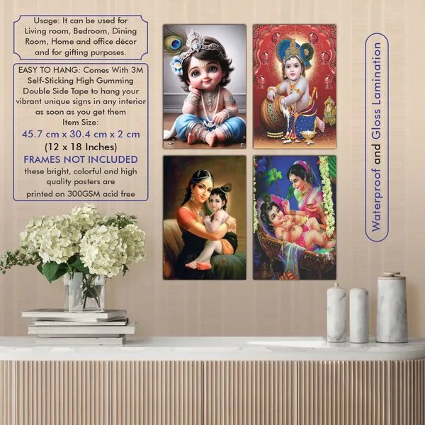 Multicolor_Little_Bal_Gopal_Religious_Krishna_Poster_For_Pregnant_Women_(12_X_18_Inc)_(Pack_Of_4)