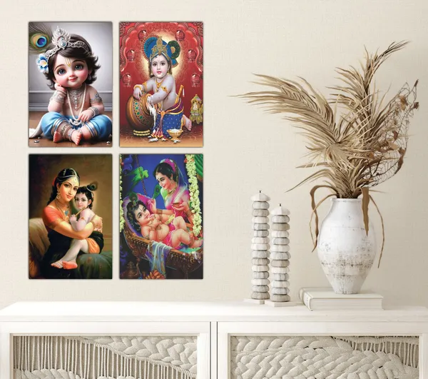 Multicolor_Little_Bal_Gopal_Religious_Krishna_Poster_For_Pregnant_Women_(12_X_18_Inc)_(Pack_Of_4)