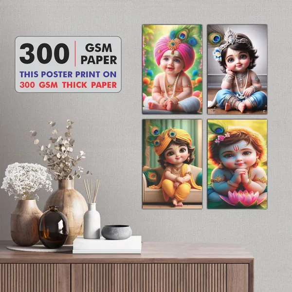 Multicolor_Little_Bal_Gopal_Religious_Krishna_Poster_For_Pregnant_Women_(12_X_18_Inc)_(Pack_Of_4)
