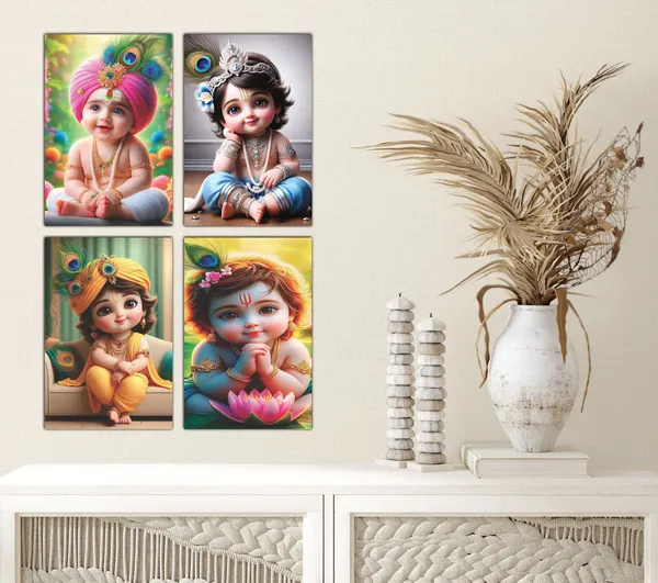 Multicolor_Little_Bal_Gopal_Religious_Krishna_Poster_For_Pregnant_Women_(12_X_18_Inc)_(Pack_Of_4)
