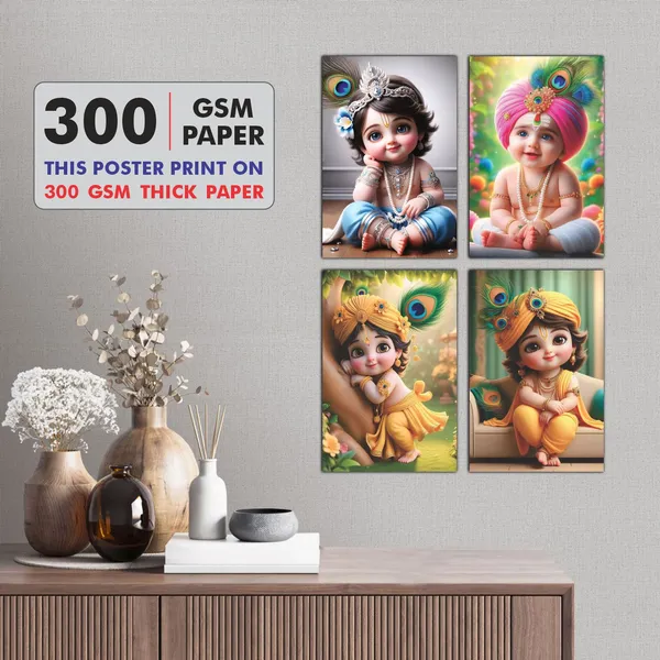 Multicolor_Little_Bal_Gopal_Religious_Krishna_Poster_For_Pregnant_Women_(12_X_18_Inc)_(Pack_Of_4)