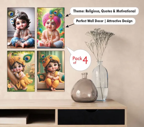 Multicolor_Little_Bal_Gopal_Religious_Krishna_Poster_For_Pregnant_Women_(12_X_18_Inc)_(Pack_Of_4)