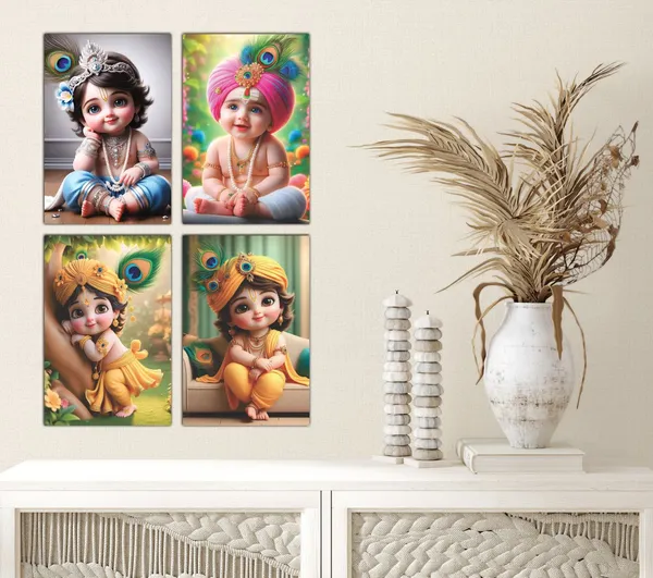 Multicolor_Little_Bal_Gopal_Religious_Krishna_Poster_For_Pregnant_Women_(12_X_18_Inc)_(Pack_Of_4)