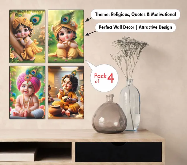 Multicolor_Little_Bal_Gopal_Religious_Krishna_Poster_For_Pregnant_Women_(12_X_18_Inc)_(Pack_Of_4)
