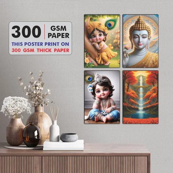 Multicolor_Little_Bal_Gopal_Religious_Krishna_Poster_For_Pregnant_Women_(12_X_18_Inc)_(Pack_Of_4)