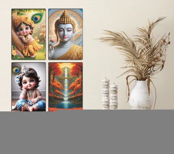 Multicolor_Little_Bal_Gopal_Religious_Krishna_Poster_For_Pregnant_Women_(12_X_18_Inc)_(Pack_Of_4)
