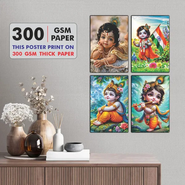 Multicolor_Little_Bal_Gopal_Religious_Krishna_Poster_For_Pregnant_Women_(12_X_18_Inc)_(Pack_Of_4)