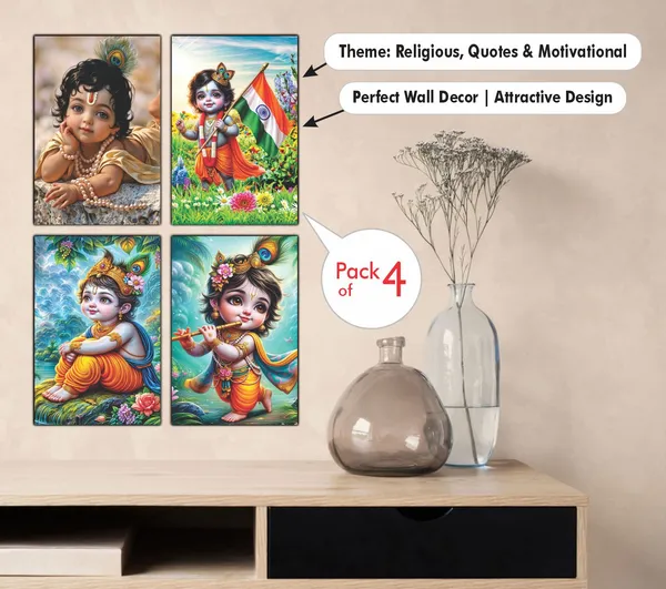 Multicolor_Little_Bal_Gopal_Religious_Krishna_Poster_For_Pregnant_Women_(12_X_18_Inc)_(Pack_Of_4)