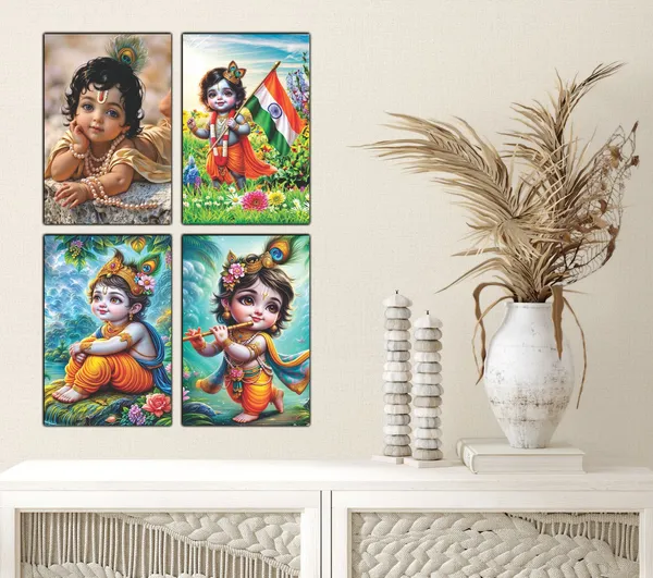 Multicolor_Little_Bal_Gopal_Religious_Krishna_Poster_For_Pregnant_Women_(12_X_18_Inc)_(Pack_Of_4)