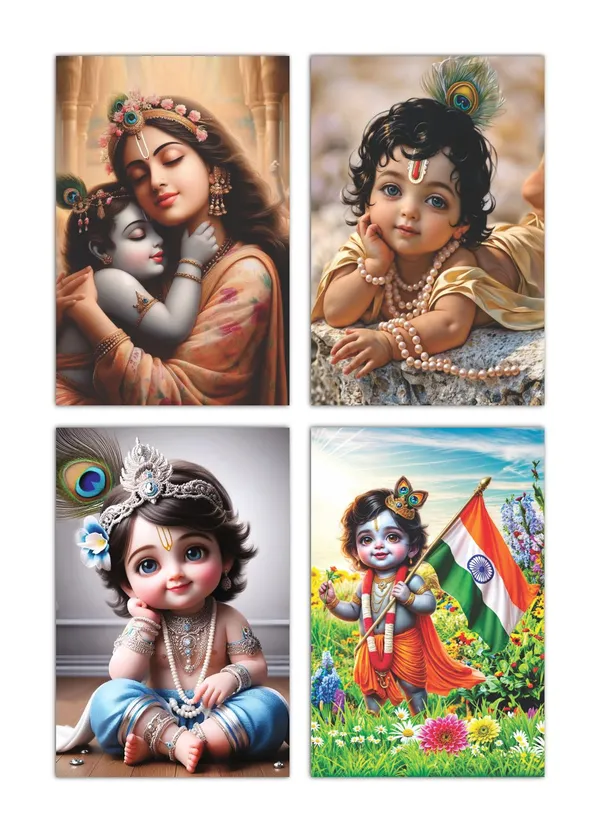 Multicolor_Little_Bal_Gopal_Religious_Krishna_Poster_For_Pregnant_Women_(12_X_18_Inc)_(Pack_Of_4)