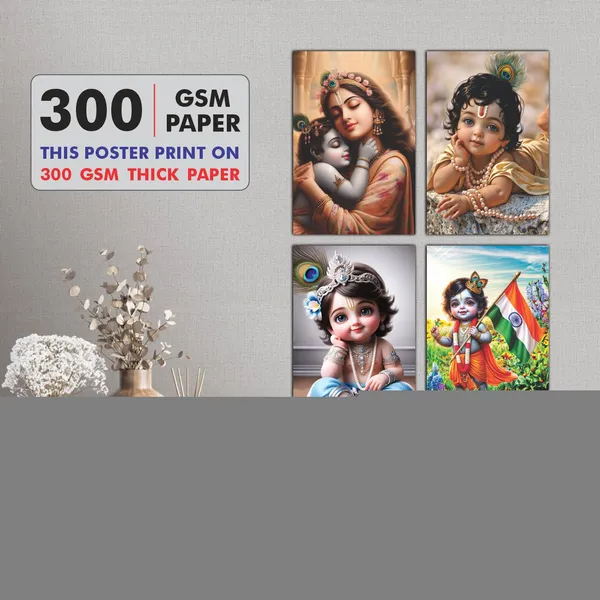 Multicolor_Little_Bal_Gopal_Religious_Krishna_Poster_For_Pregnant_Women_(12_X_18_Inc)_(Pack_Of_4)
