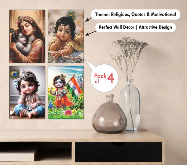 Multicolor_Little_Bal_Gopal_Religious_Krishna_Poster_For_Pregnant_Women_(12_X_18_Inc)_(Pack_Of_4)