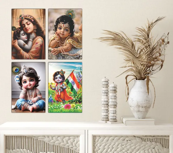 Multicolor_Little_Bal_Gopal_Religious_Krishna_Poster_For_Pregnant_Women_(12_X_18_Inc)_(Pack_Of_4)