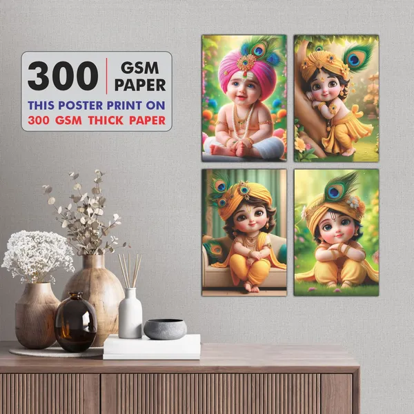 Multicolor_Little_Bal_Gopal_Religious_Krishna_Poster_For_Pregnant_Women_(12_X_18_Inc)_(Pack_Of_4)