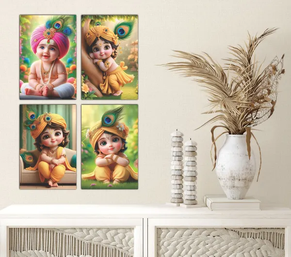 Multicolor_Little_Bal_Gopal_Religious_Krishna_Poster_For_Pregnant_Women_(12_X_18_Inc)_(Pack_Of_4)