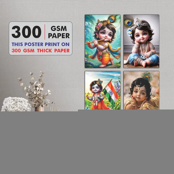 Multicolor_Little_Bal_Gopal_Religious_Krishna_Poster_For_Pregnant_Women_(12_X_18_Inc)_(Pack_Of_4)