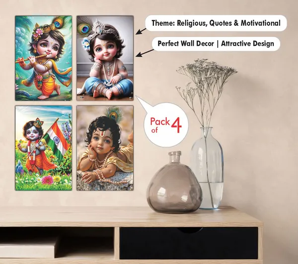 Multicolor_Little_Bal_Gopal_Religious_Krishna_Poster_For_Pregnant_Women_(12_X_18_Inc)_(Pack_Of_4)