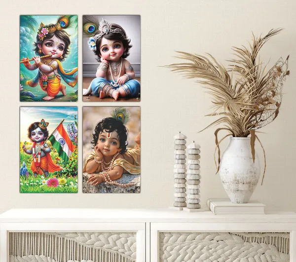Multicolor_Little_Bal_Gopal_Religious_Krishna_Poster_For_Pregnant_Women_(12_X_18_Inc)_(Pack_Of_4)